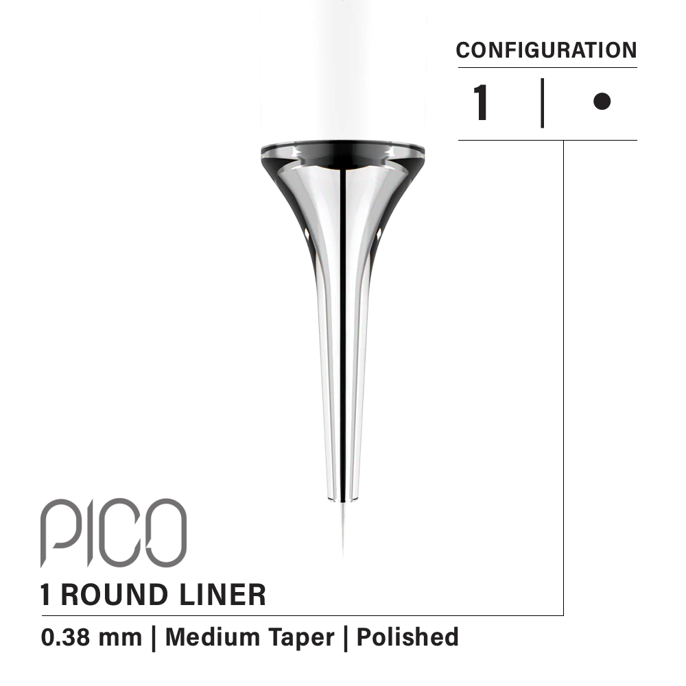 Vertix Pico Round Liner 1 / 0.38 mm Medium Taper (20 pack)