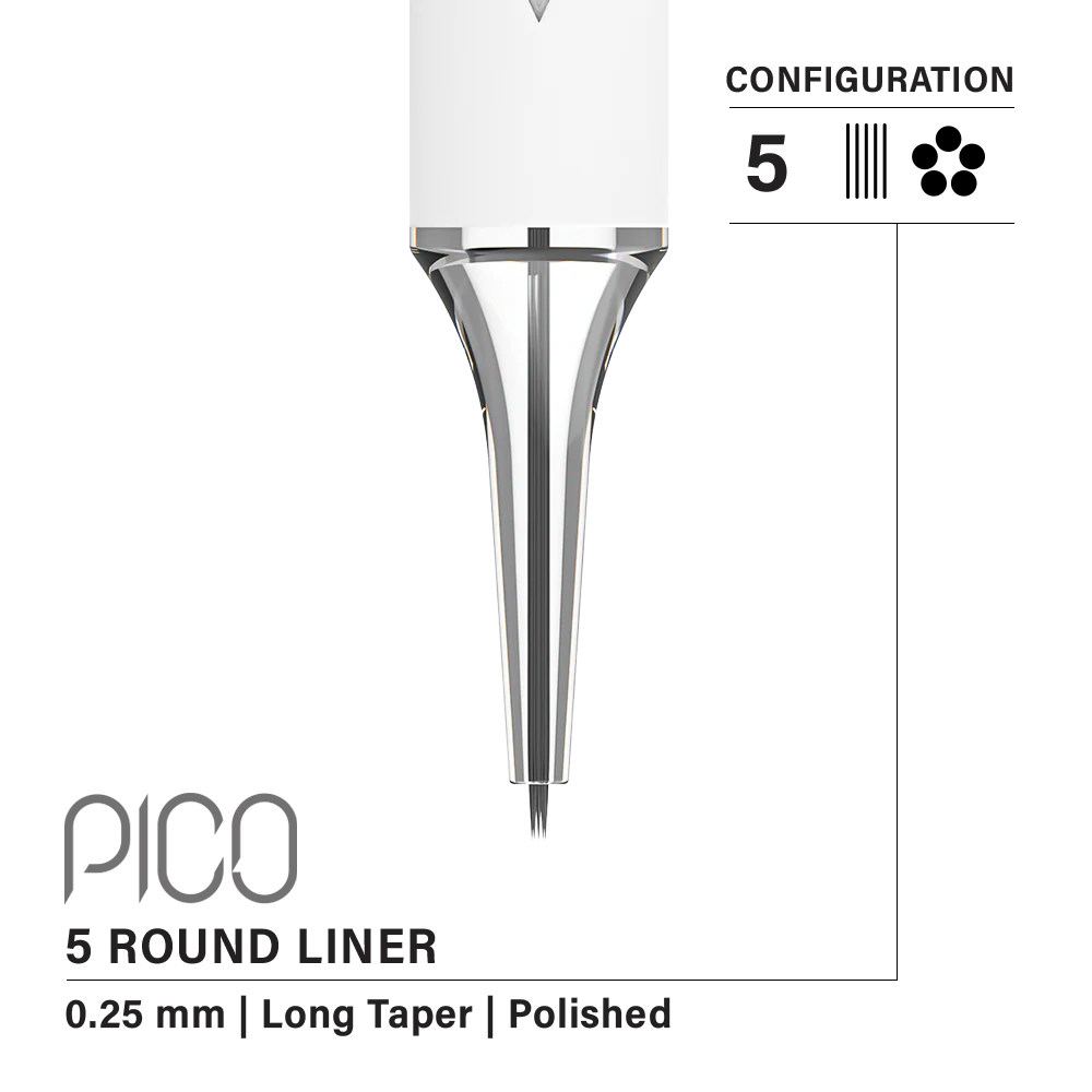 Vertix Pico Round Liner 5 / 0.25 mm Long Taper (20 pack)